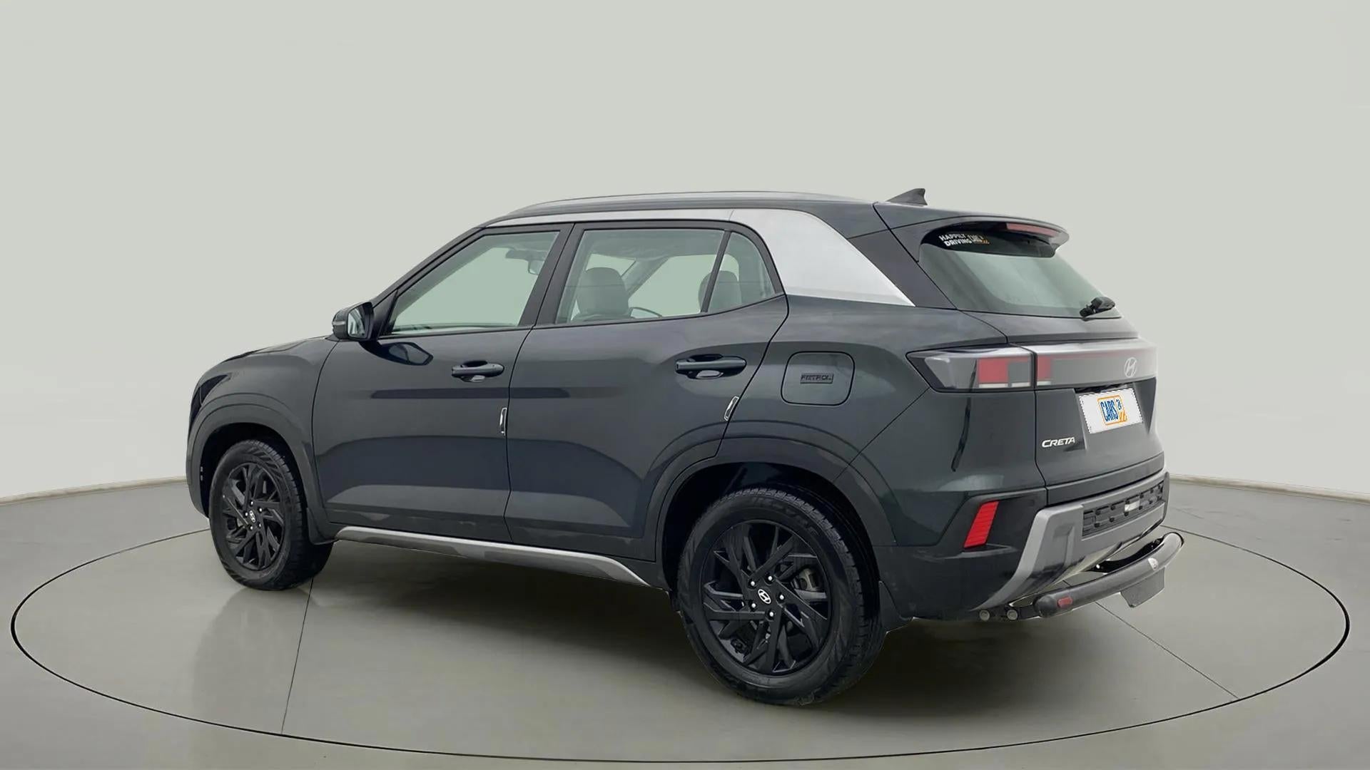 Rear three-quarter view of a Hyundai Creta