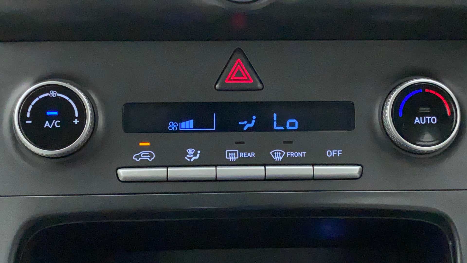 Dashboard air conditioning controls of a Hyundai Creta 2018-2023