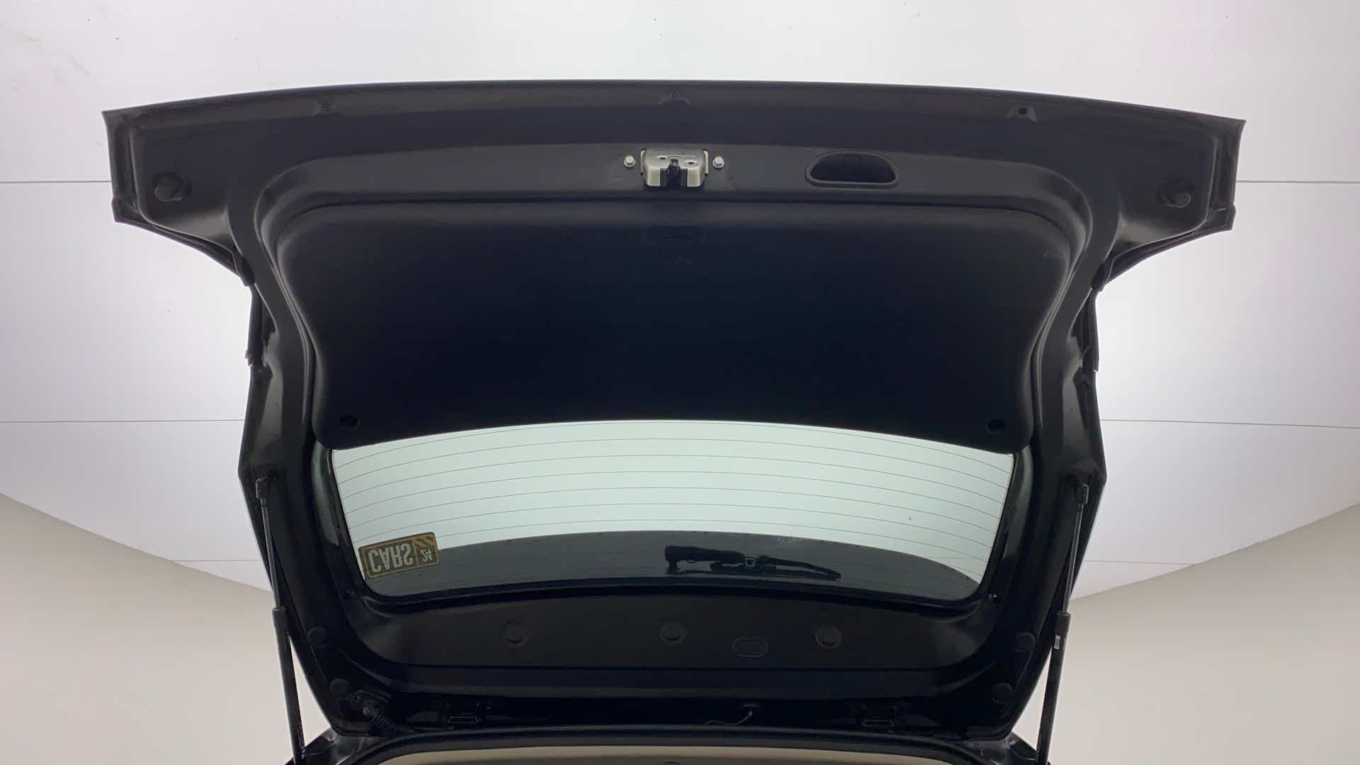 Inside view of the open trunk lid of a Hyundai Creta 2018-2023