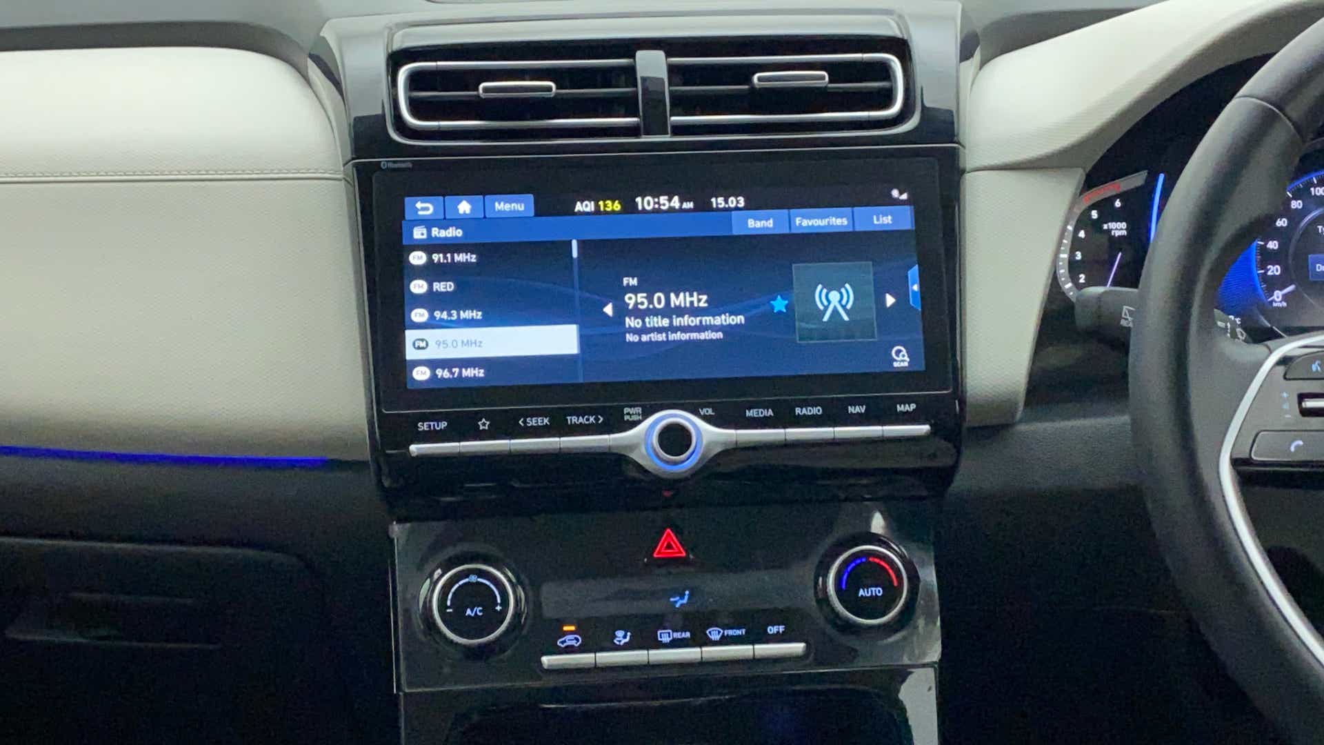 Interior dashboard of a Hyundai Creta 2018-2023