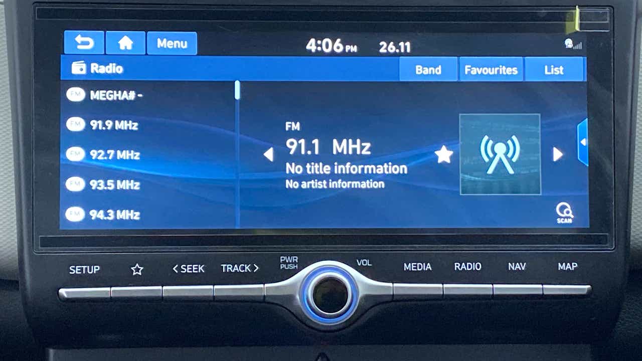 Infotainment system display of a Hyundai Creta 2018-2023