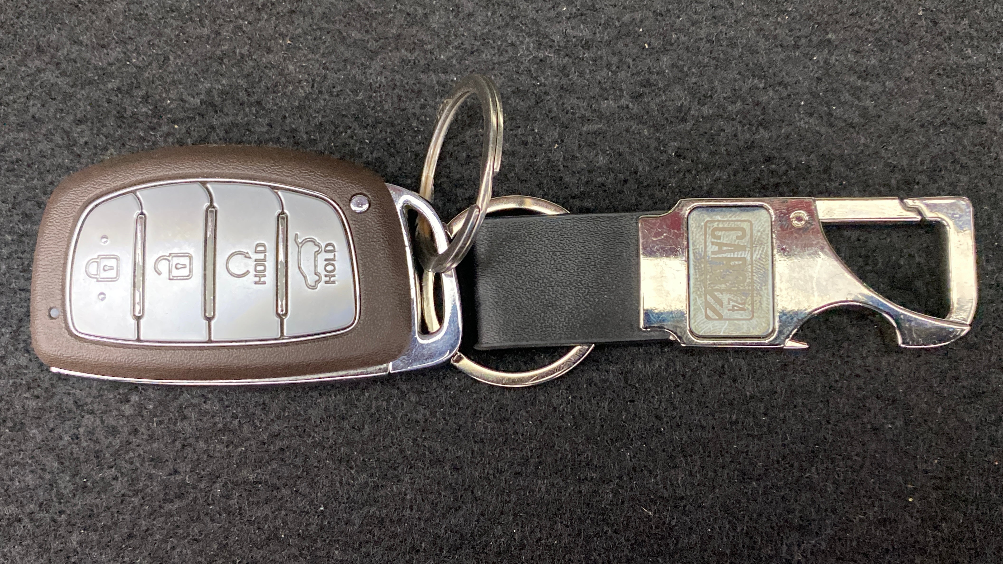 Close-up of a car key fob for a Hyundai Creta 2018-2023