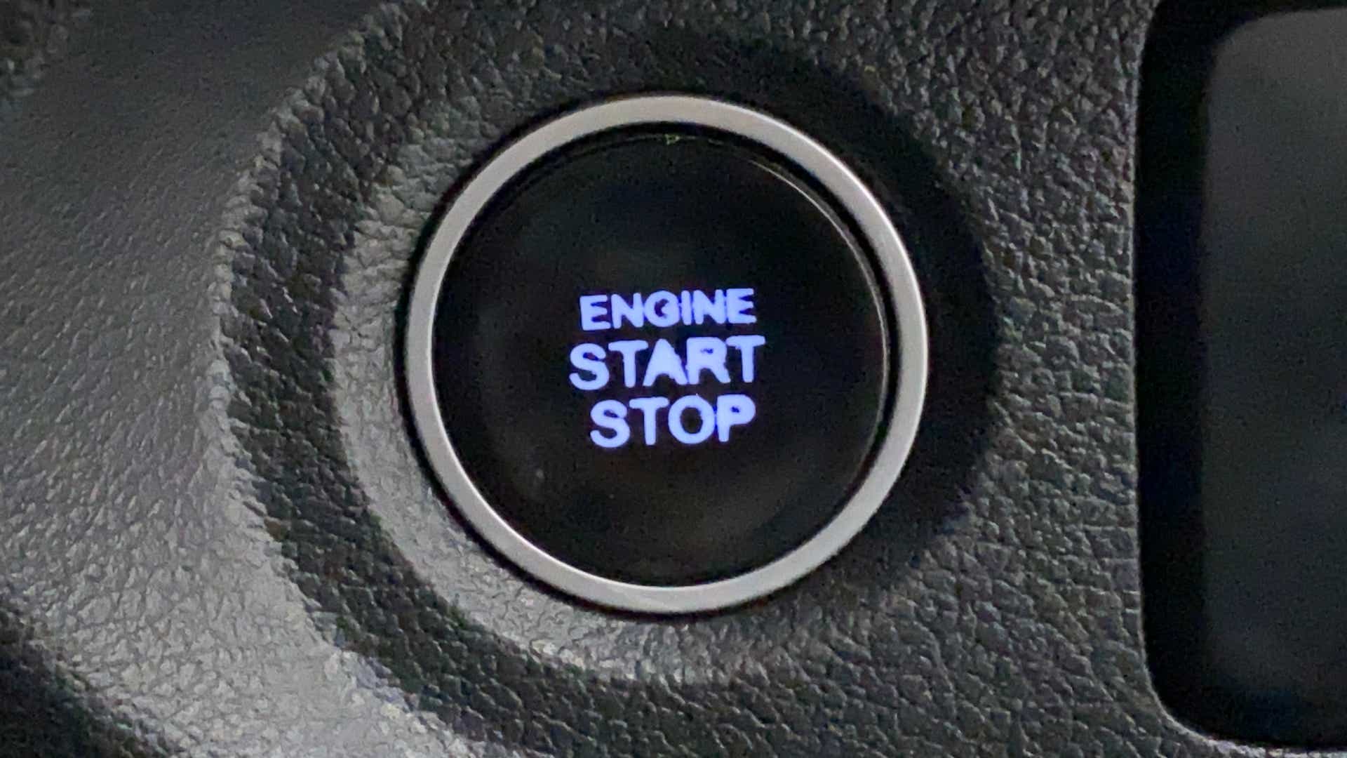 Close-up of the engine start stop button in a Hyundai Creta 2018-2023