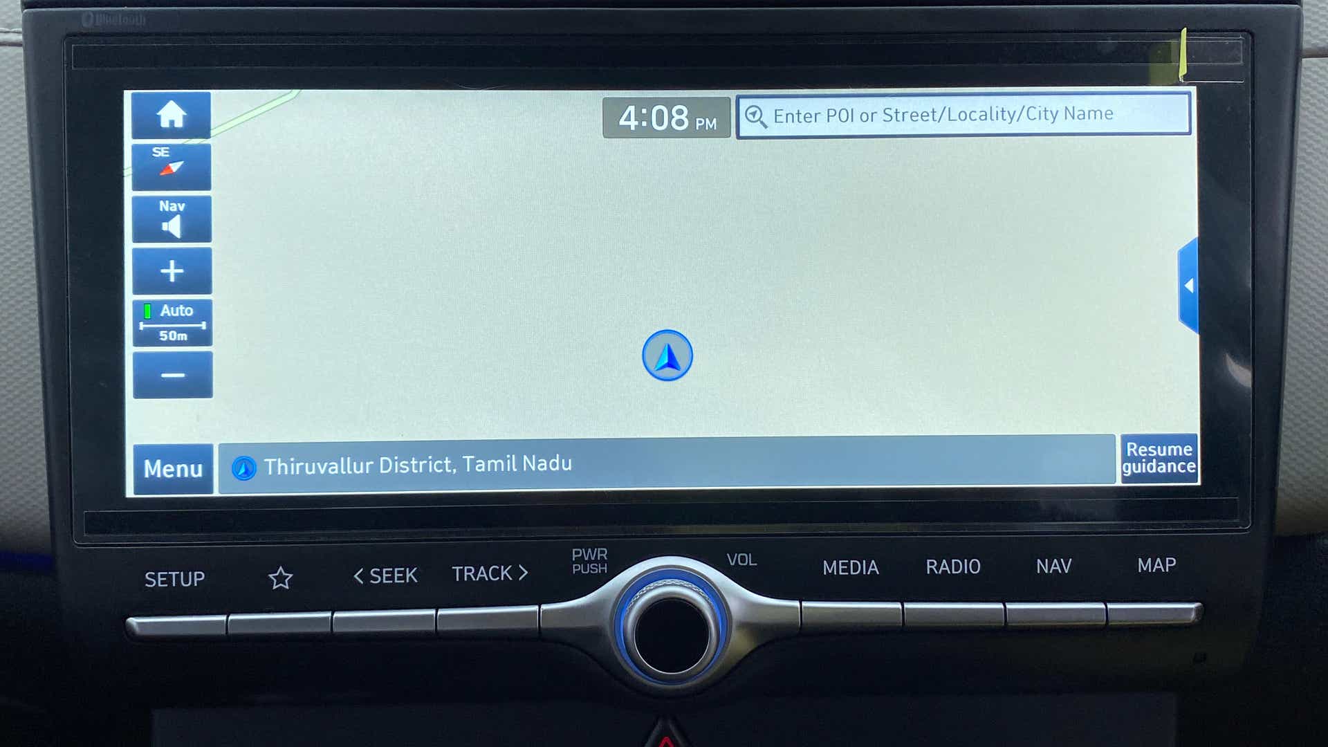 Infotainment system display of a Hyundai Creta 2018-2023