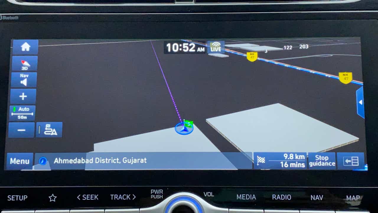 Navigation system display of a Hyundai Creta 2018-2023 in Ahmedabad District