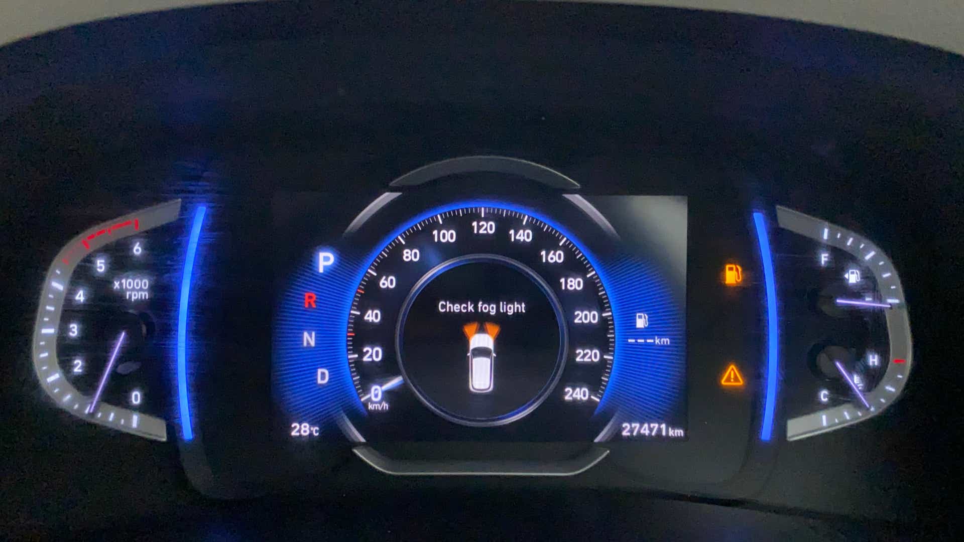 Instrument cluster of a Hyundai Creta 2018-2023