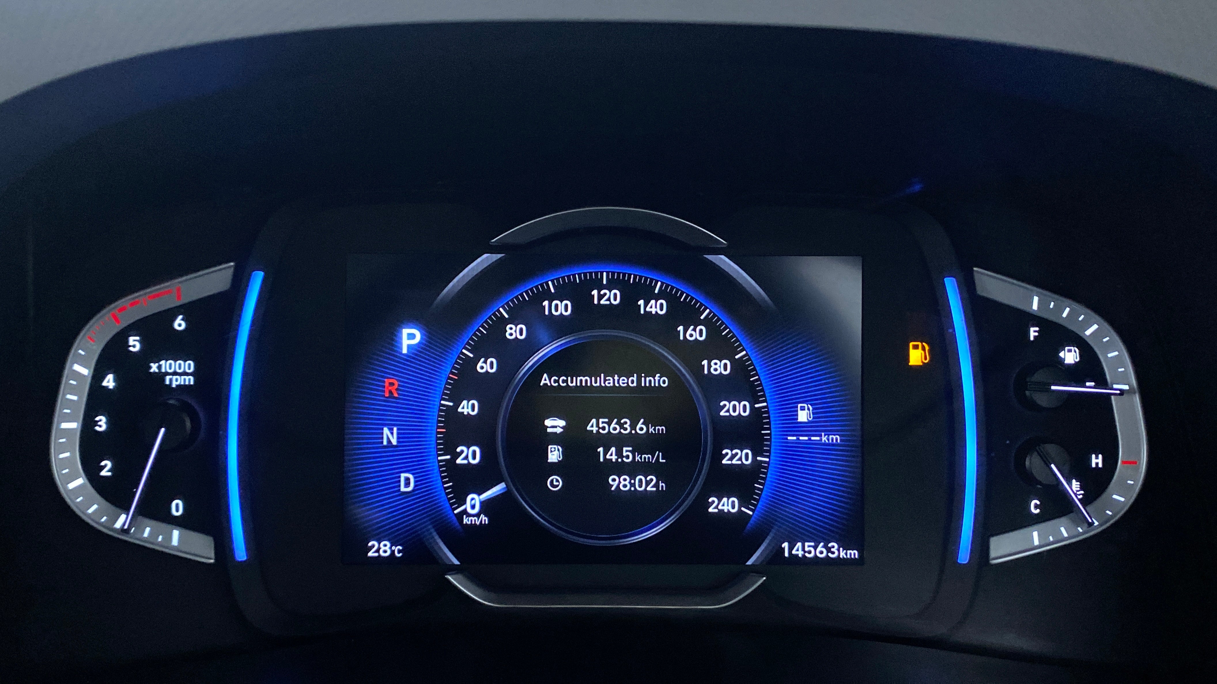 Instrument cluster of a Hyundai Creta 2018-2023
