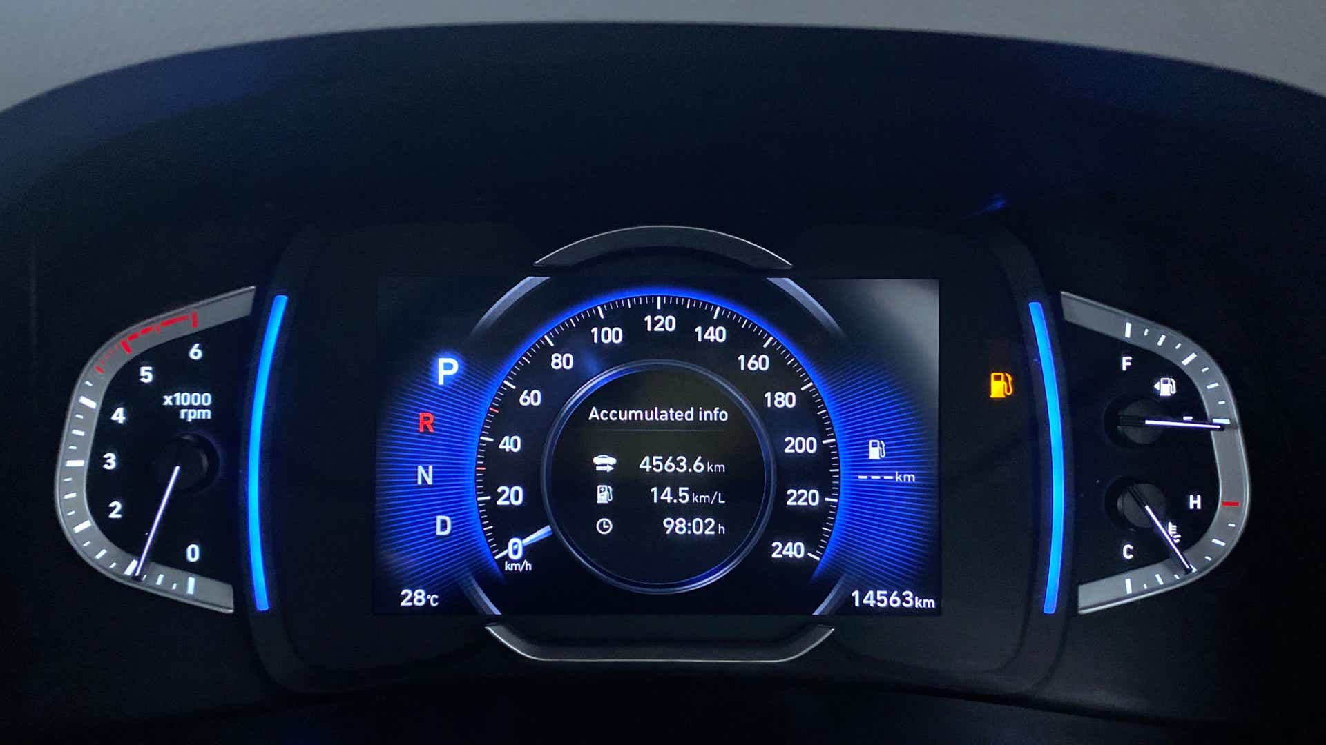Instrument cluster of a Hyundai Creta 2018-2023