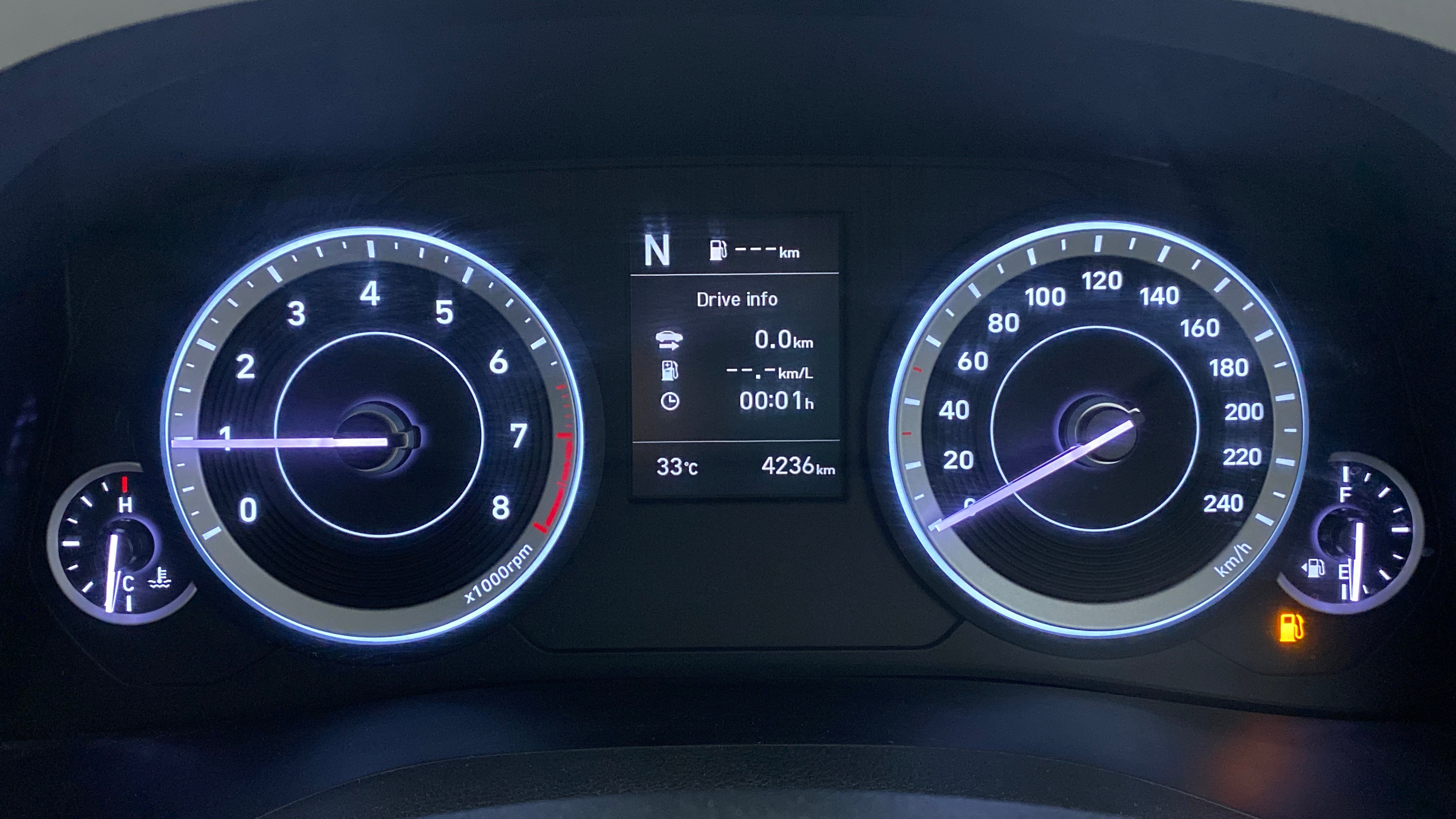 Instrument cluster of a Hyundai Creta 2018-2023