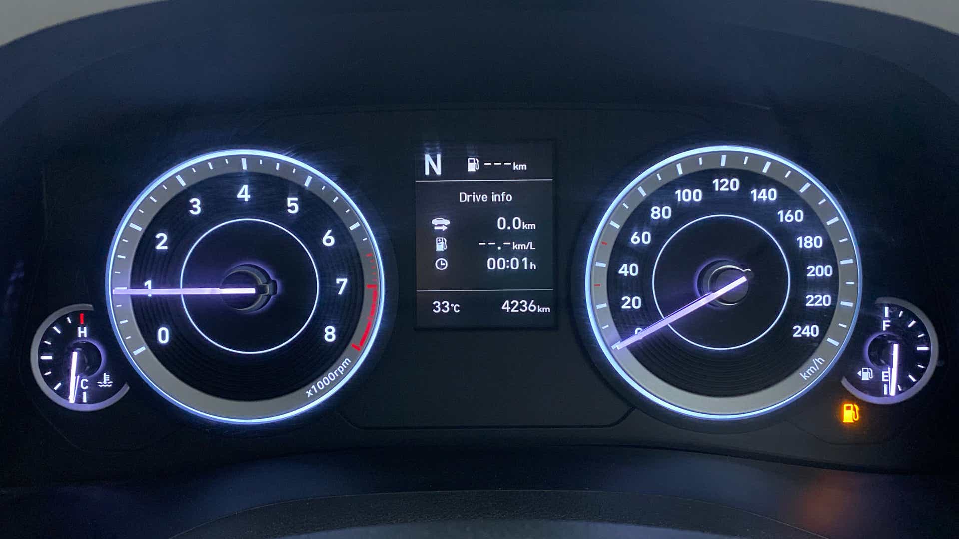 Instrument cluster of a Hyundai Creta 2018-2023