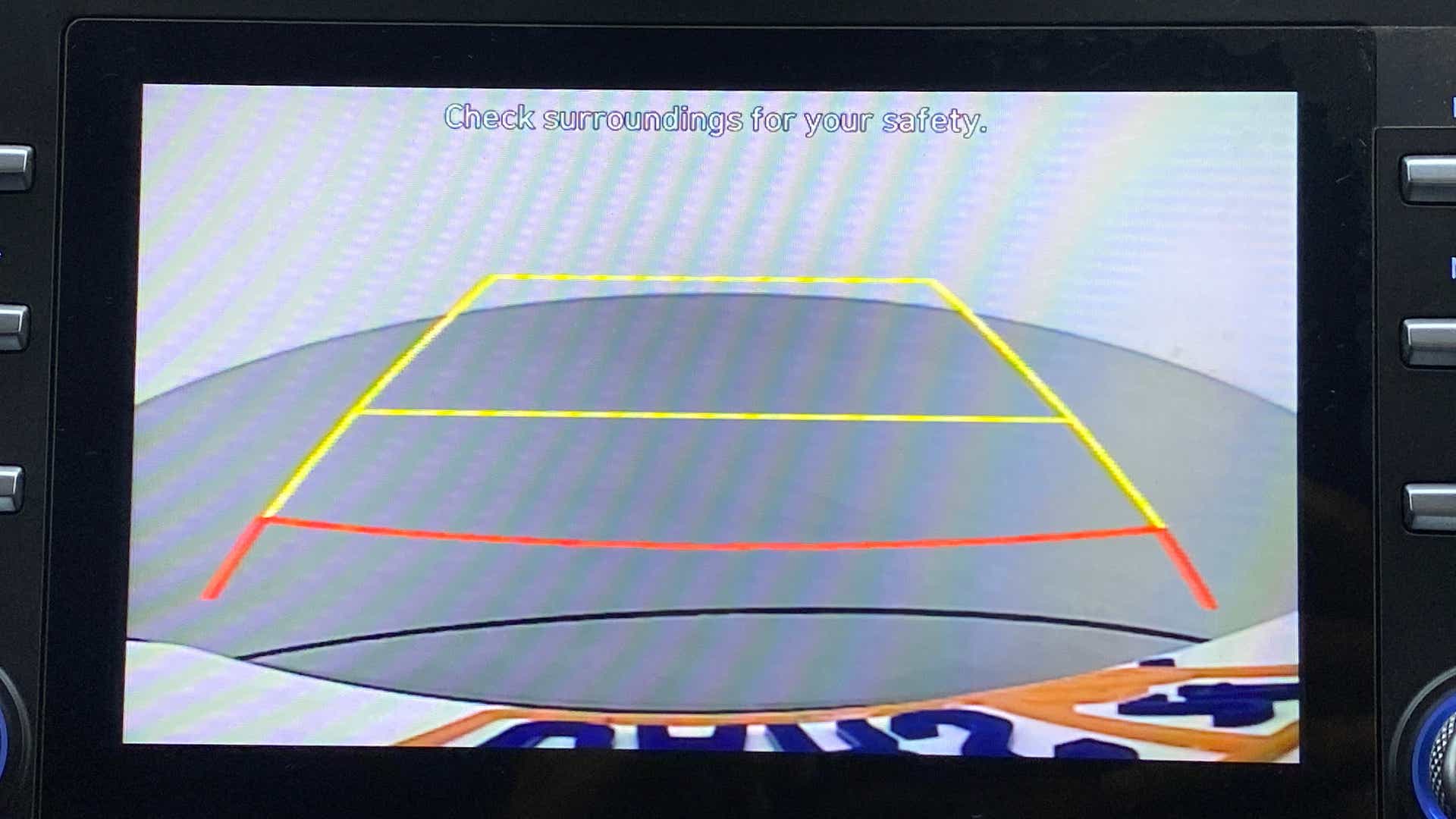 Reverse camera display of a Hyundai Creta 2018-2023