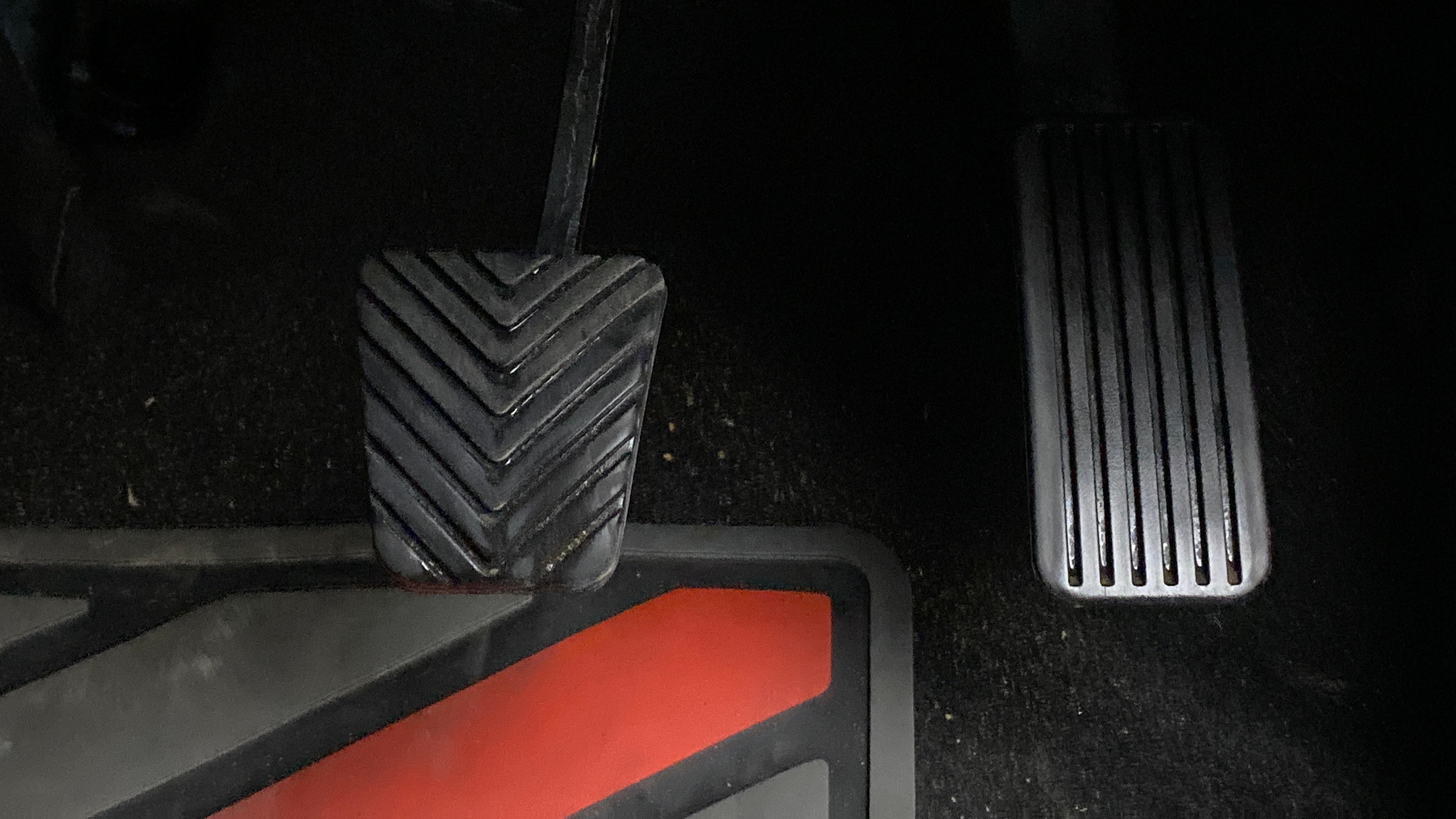 Close-up of foot pedals of a Hyundai Creta 2018-2023