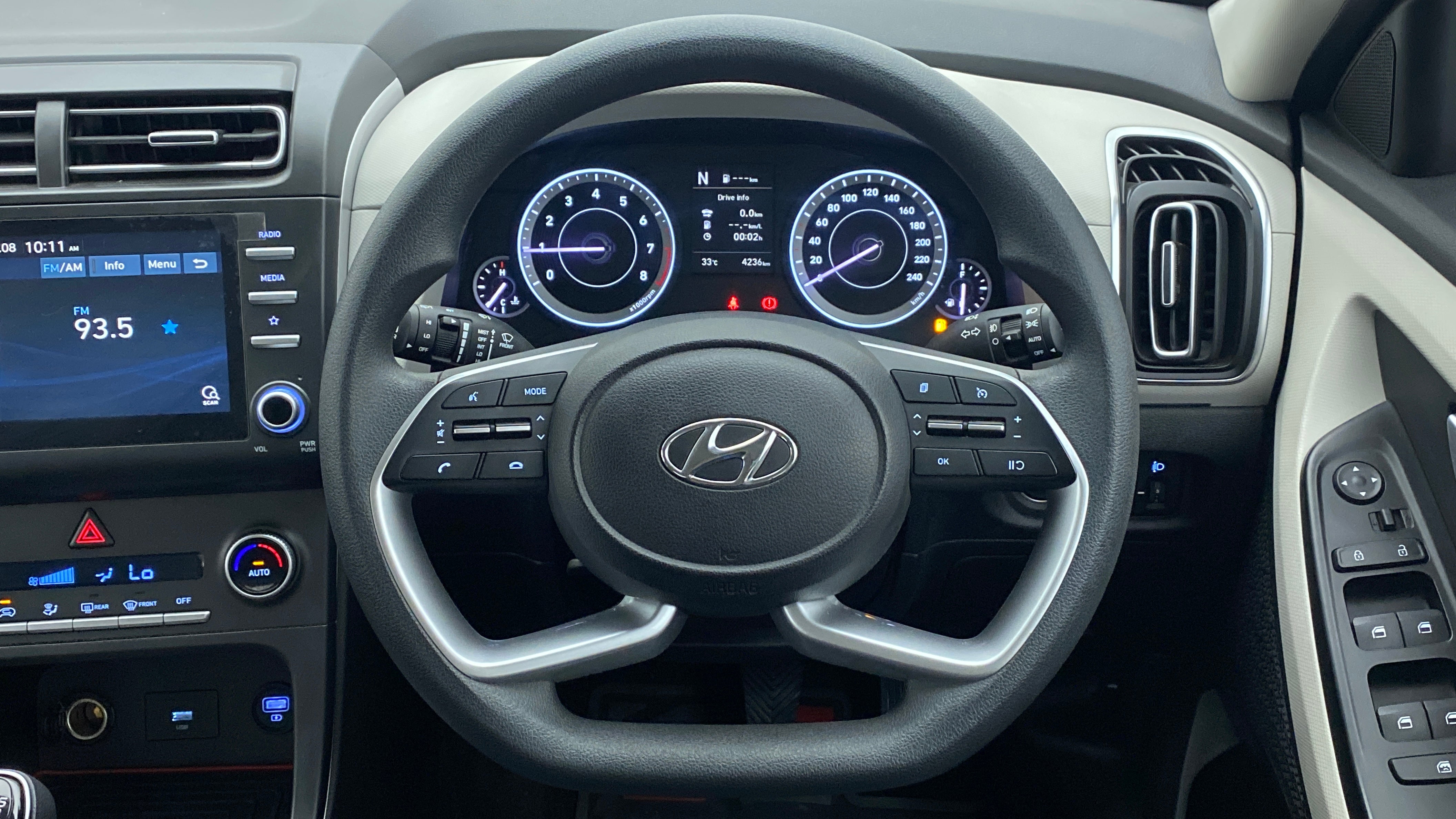 Interior dashboard view of a Hyundai Creta 2018-2023