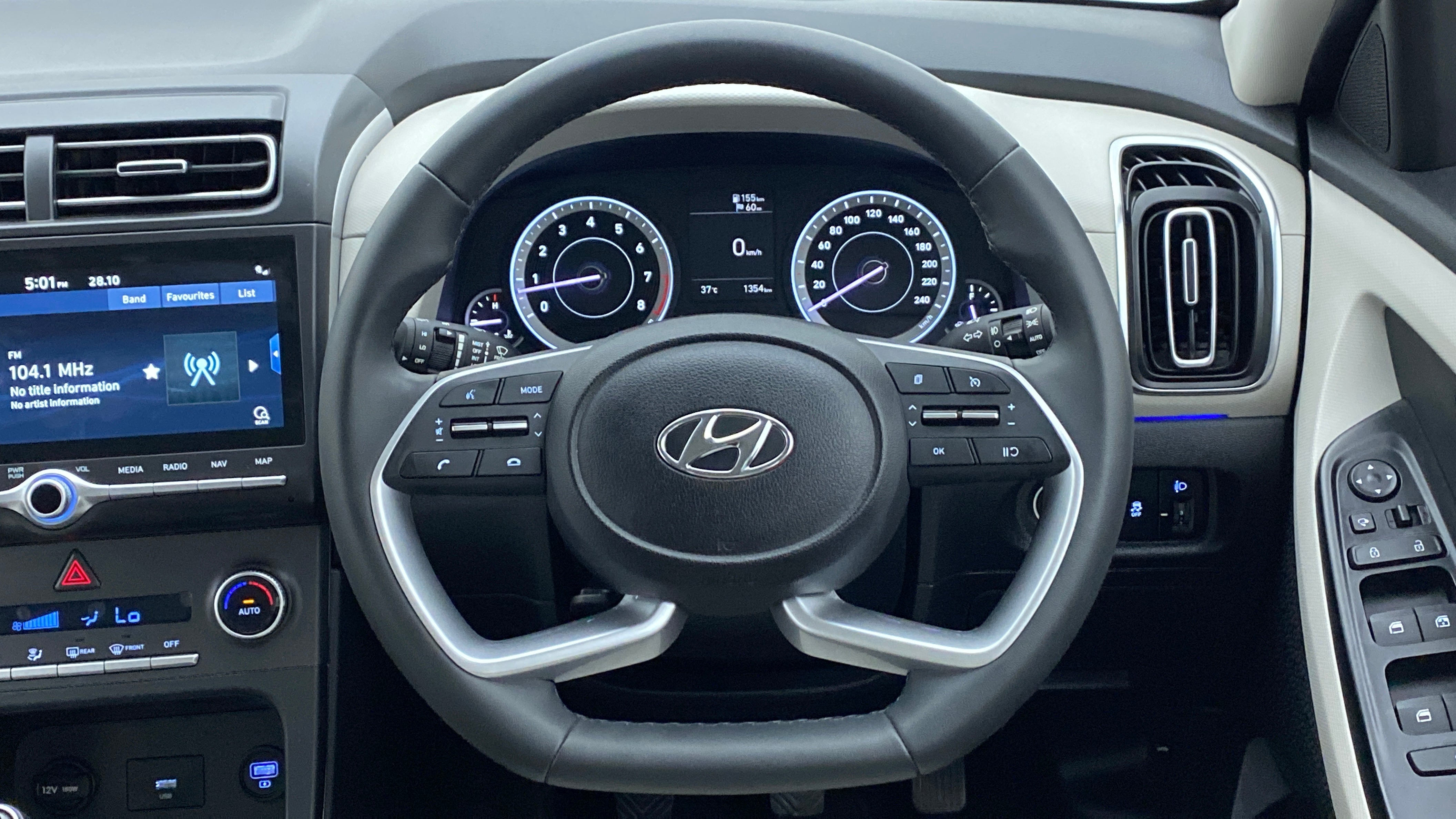 Interior dashboard view of a Hyundai Creta 2018-2023