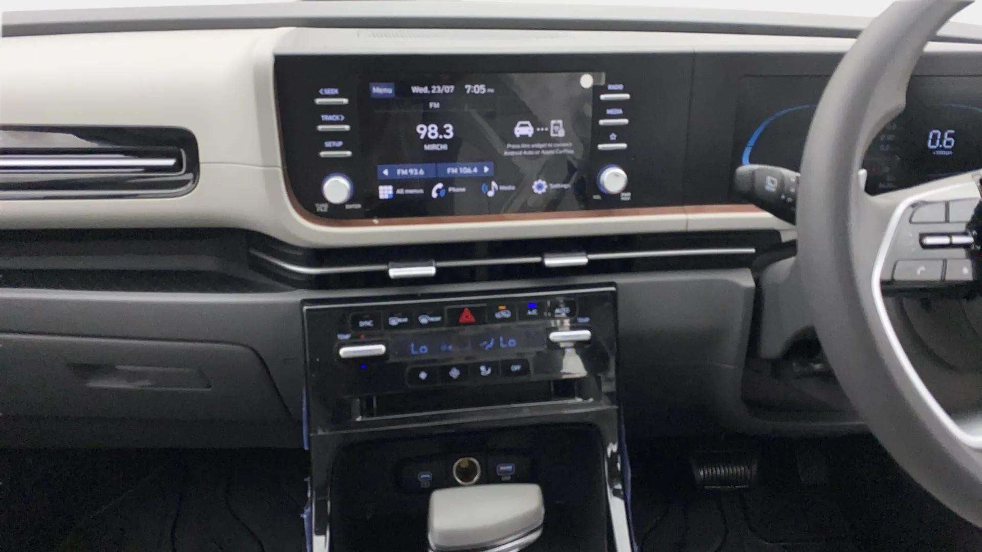 Dashboard and infotainment controls of a Hyundai Creta