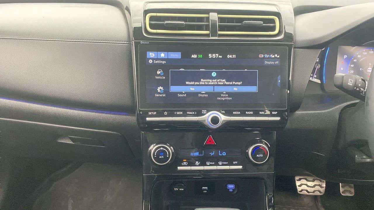 Dashboard and infotainment system of a Hyundai Creta 2018-2023
