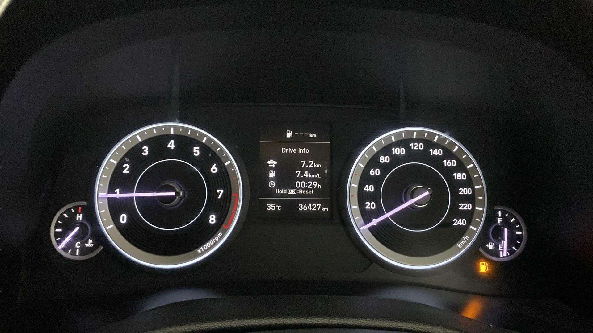 Instrument cluster of a Hyundai Creta 2018-2023