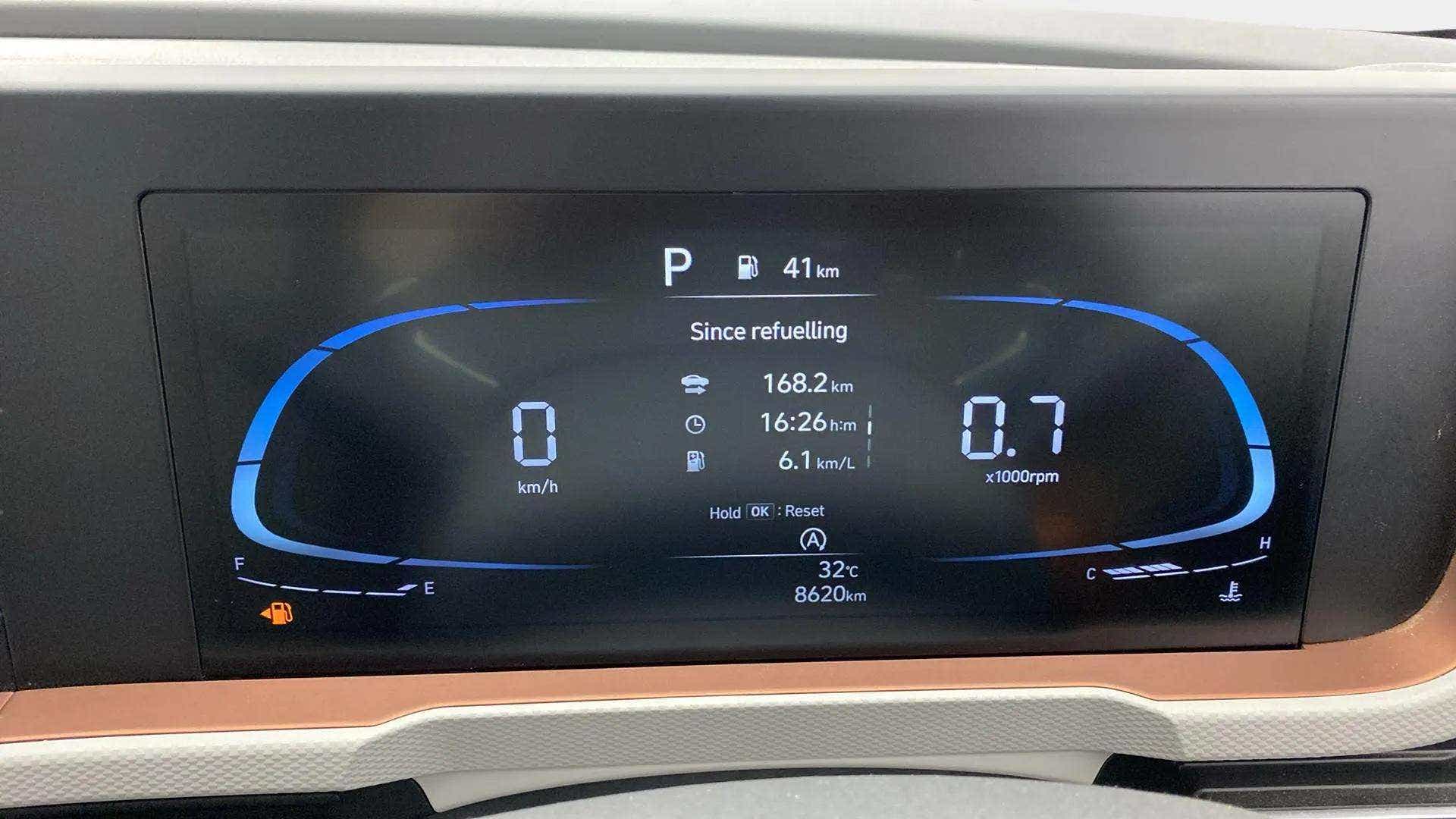 Instrument cluster display of a Hyundai Creta