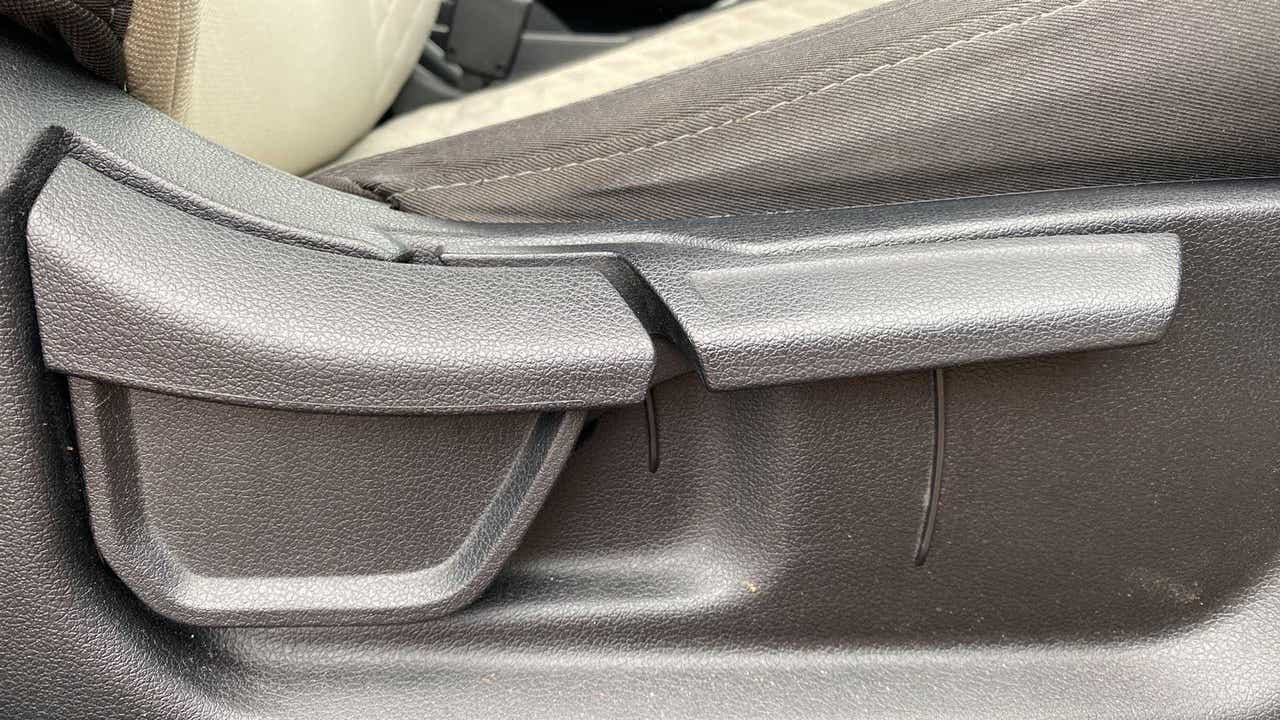 Close-up of a seat adjustment lever of a Hyundai Creta 2018-2023