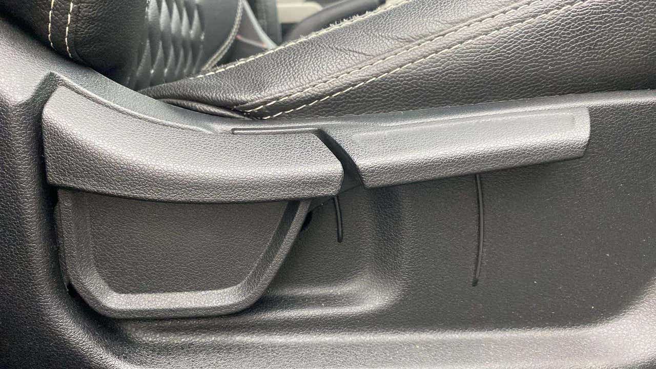 Close-up of seat adjustment lever of a Hyundai Creta 2018-2023