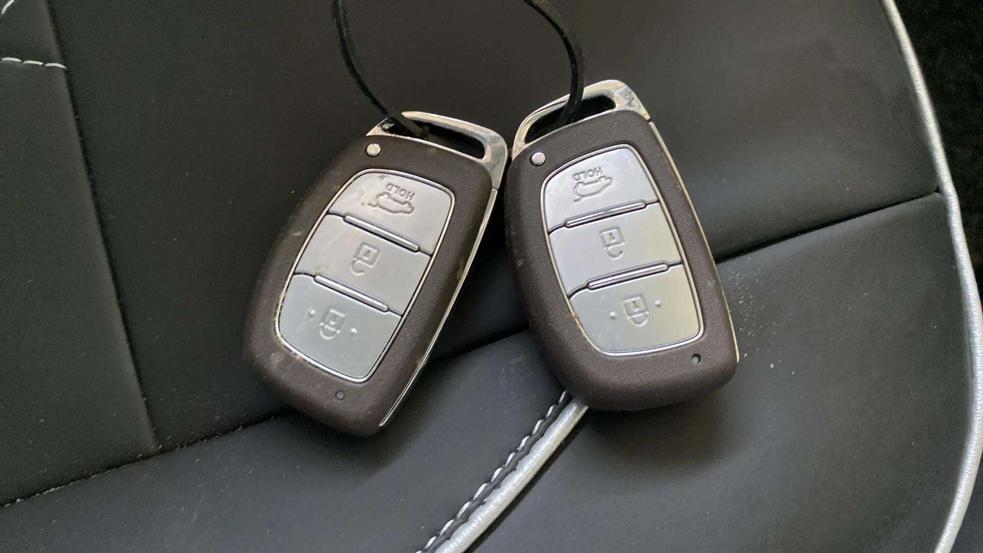 Close-up of key fobs for a Hyundai Creta