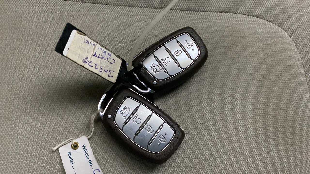 Close-up of key fobs of a Hyundai Creta 2018-2023