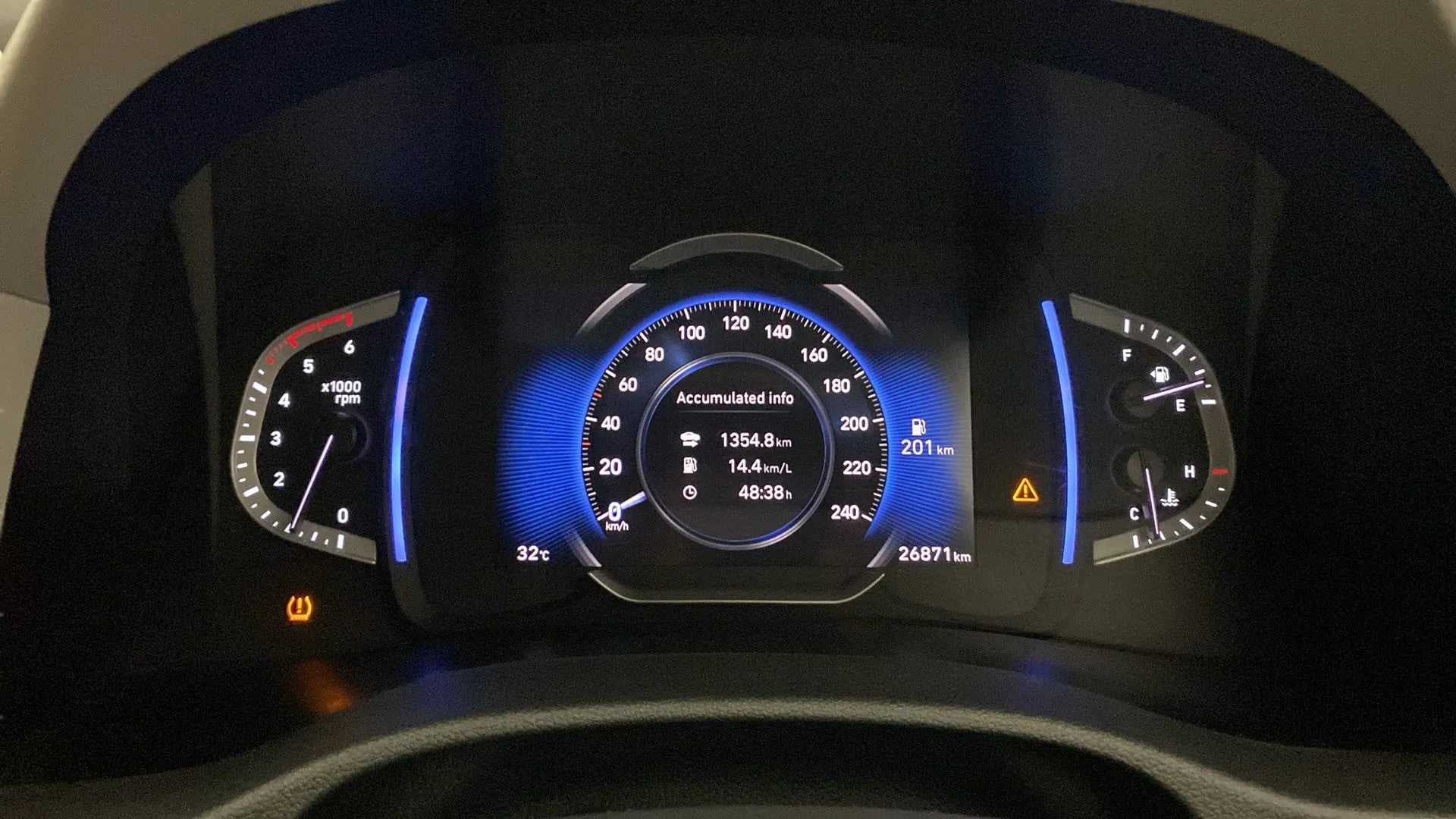 Instrument cluster of a Hyundai Creta 2018-2023