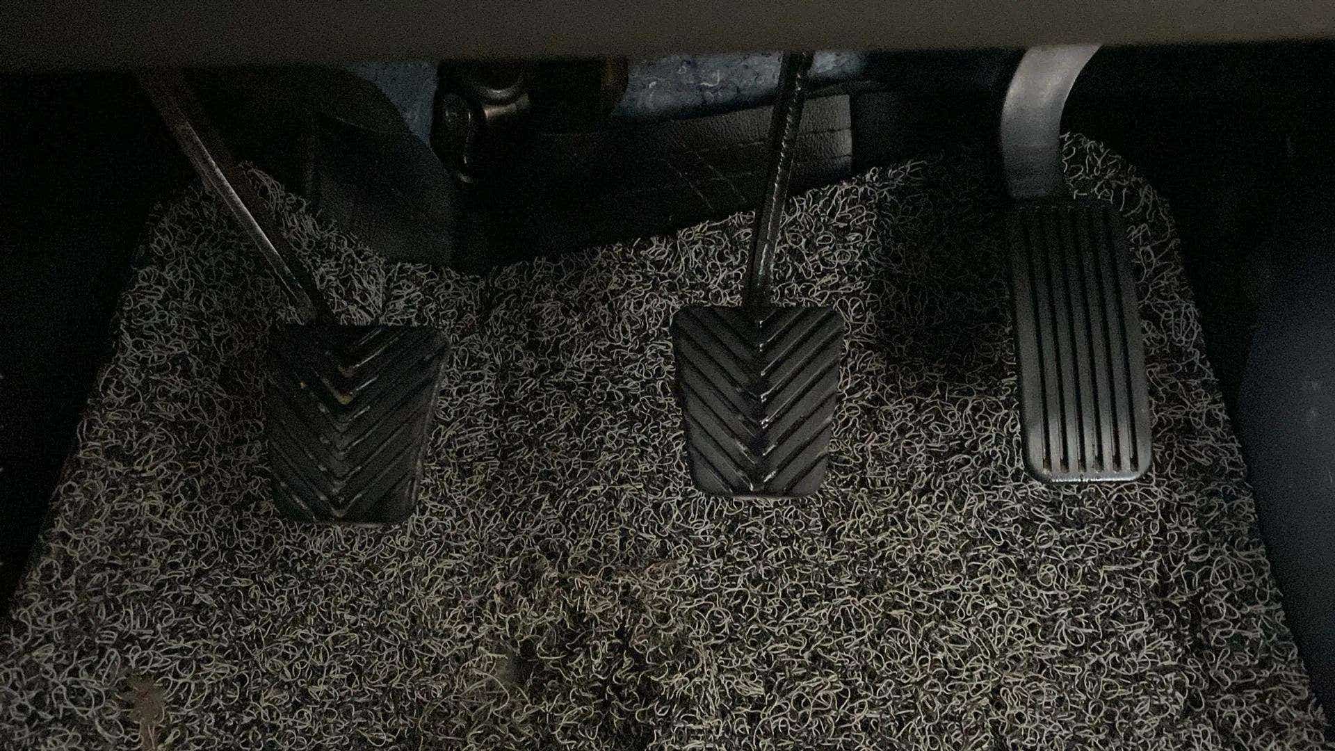 Close-up of the foot pedals of a Hyundai Creta