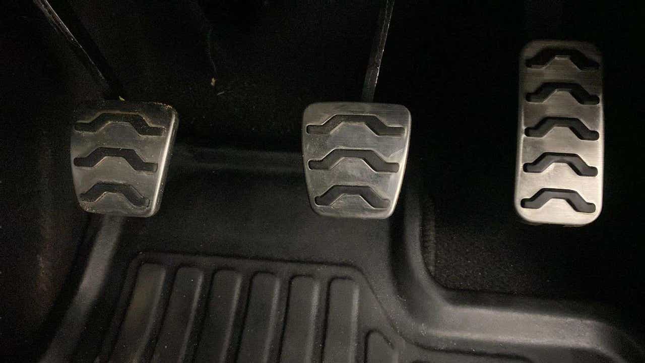 Close-up of the foot pedals of a Hyundai Creta 2018-2023