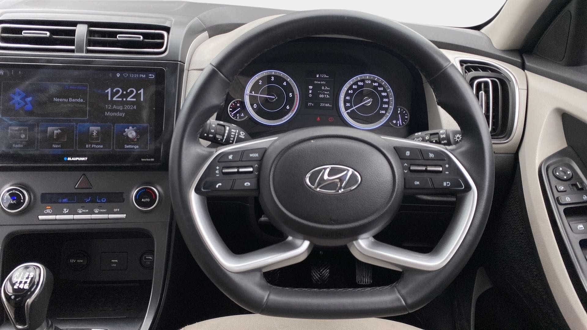 Interior dashboard and steering wheel of a Hyundai Creta 2018-2023