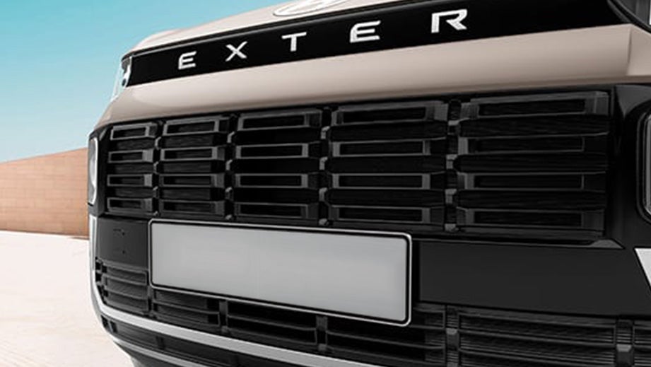 Front grille close-up of Hyundai Exter
