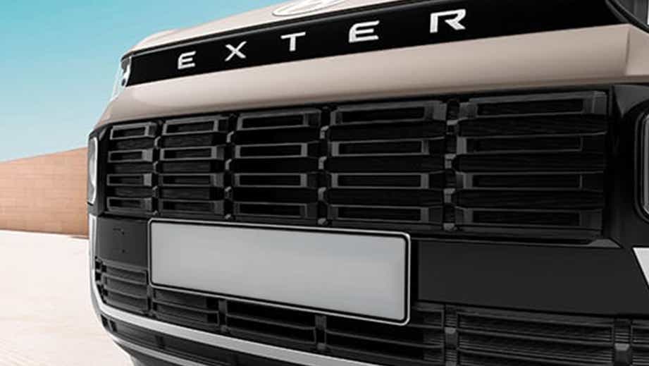 Front grille close-up of Hyundai Exter
