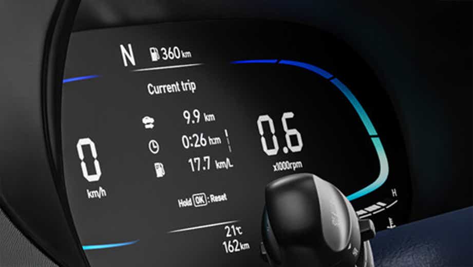 Instrument cluster of Hyundai Exter