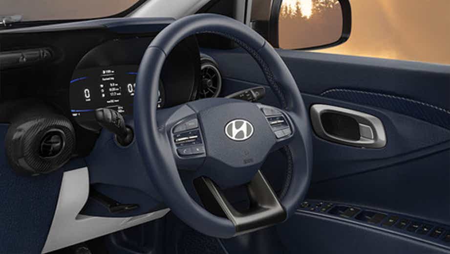 Steering wheel and dashboard of Hyundai Exter