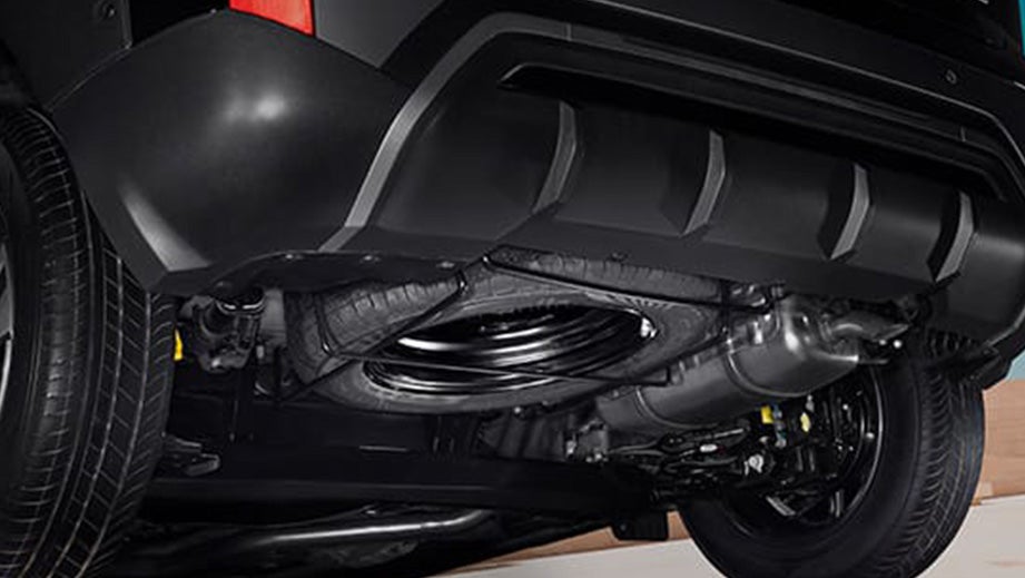 Rear underbody view of Hyundai Exter