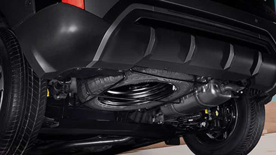 Rear underbody view of Hyundai Exter