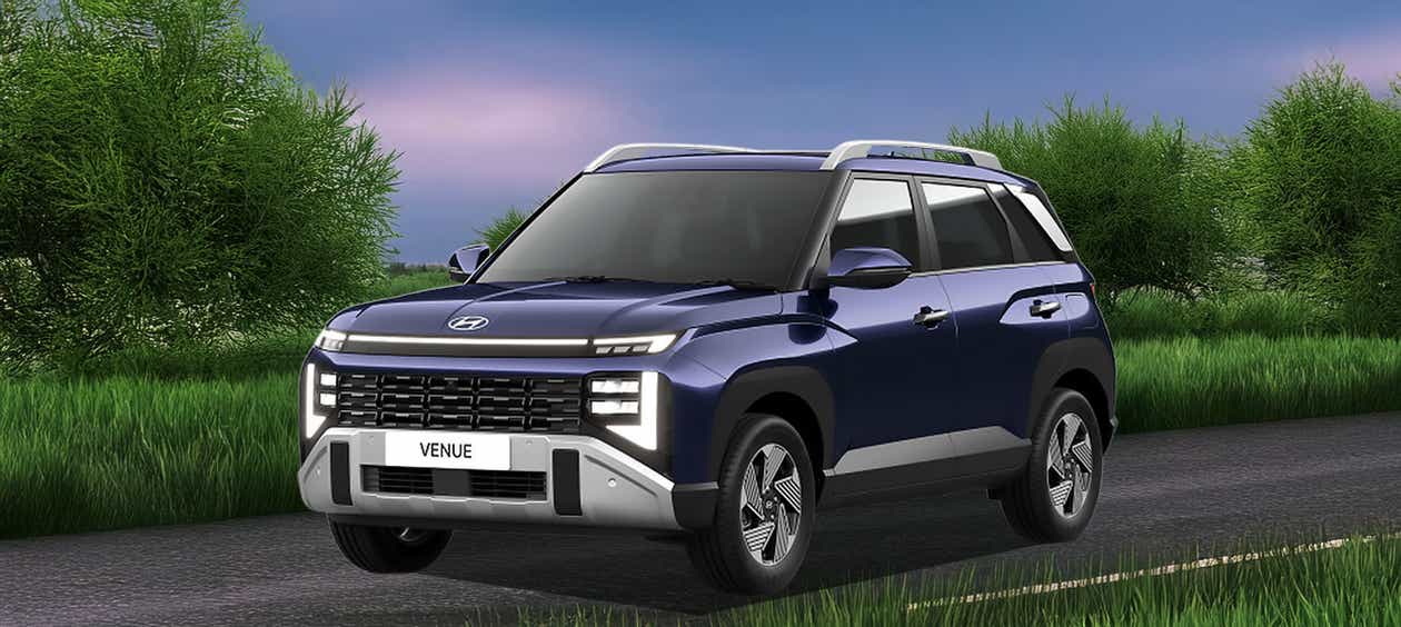 Front three-quarter view of a Hyundai Venue Facelift