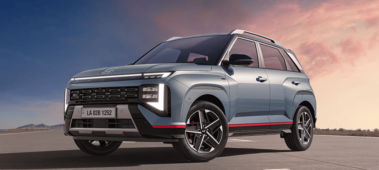 Front three-quarter view of a Hyundai Venue N Line Facelift