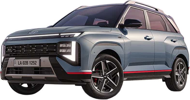 Front three-quarter of a Hyundai Venue N Line Facelift