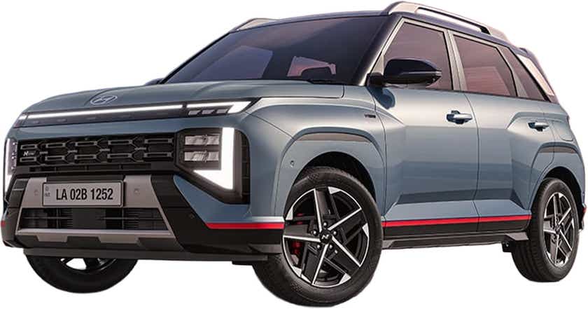 Front three-quarter of a Hyundai Venue N Line Facelift