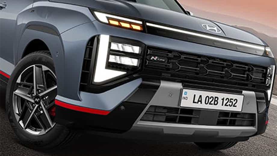 Front view of a Hyundai Venue N Line Facelift