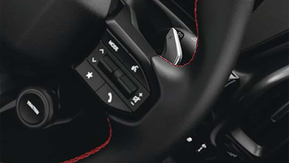 Steering wheel control close-up of a Hyundai Venue N Line Facelift