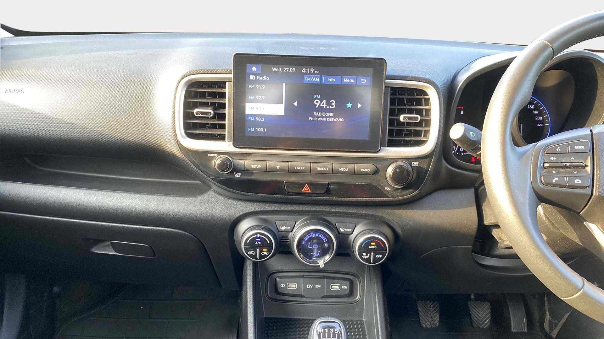 Dashboard view of a Hyundai Venue