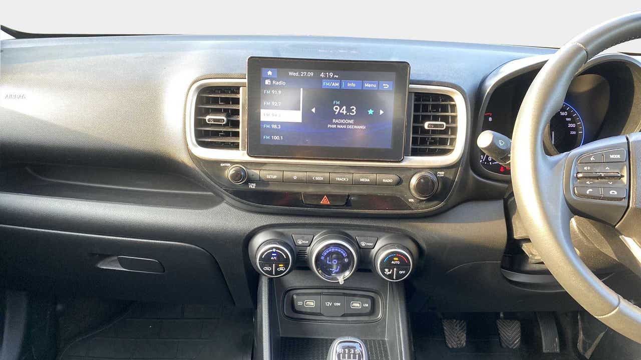 Dashboard and infotainment controls of a Hyundai Venue