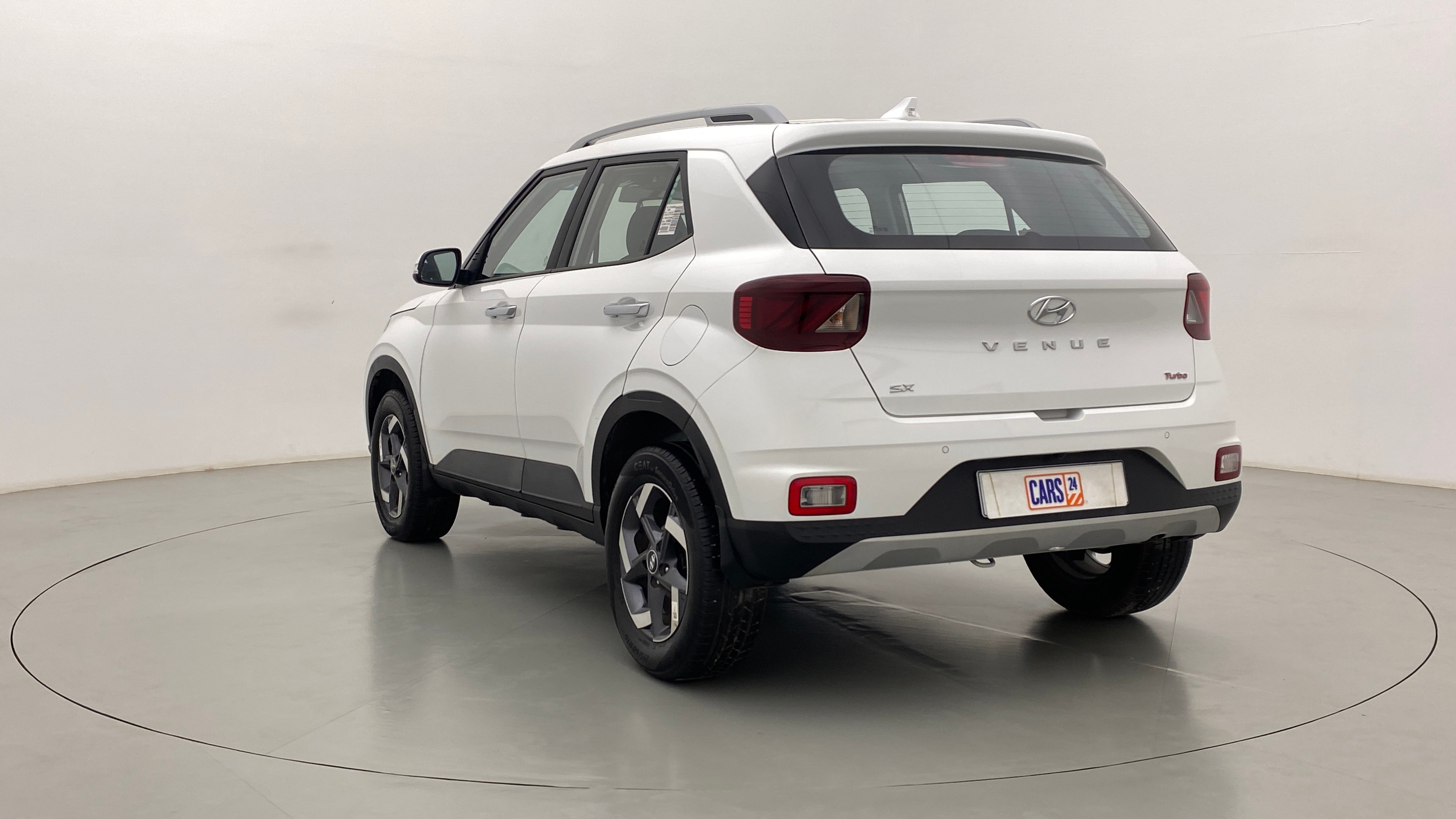 Rear three-quarter of a Hyundai Venue SX Turbo