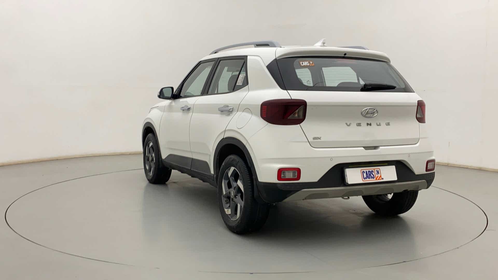 Rear three-quarter view of a Hyundai Venue SX