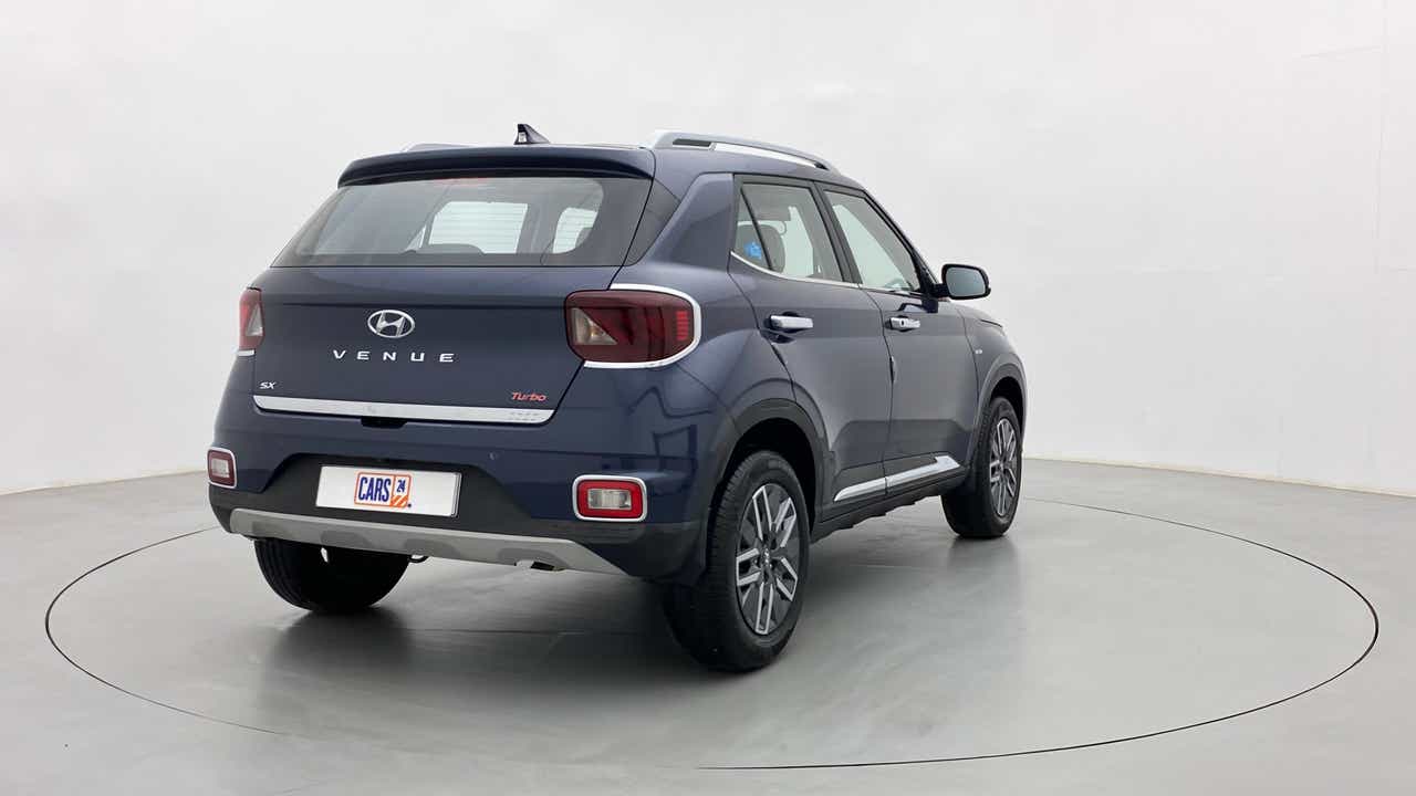 Rear three-quarter view of a Hyundai Venue SX Turbo