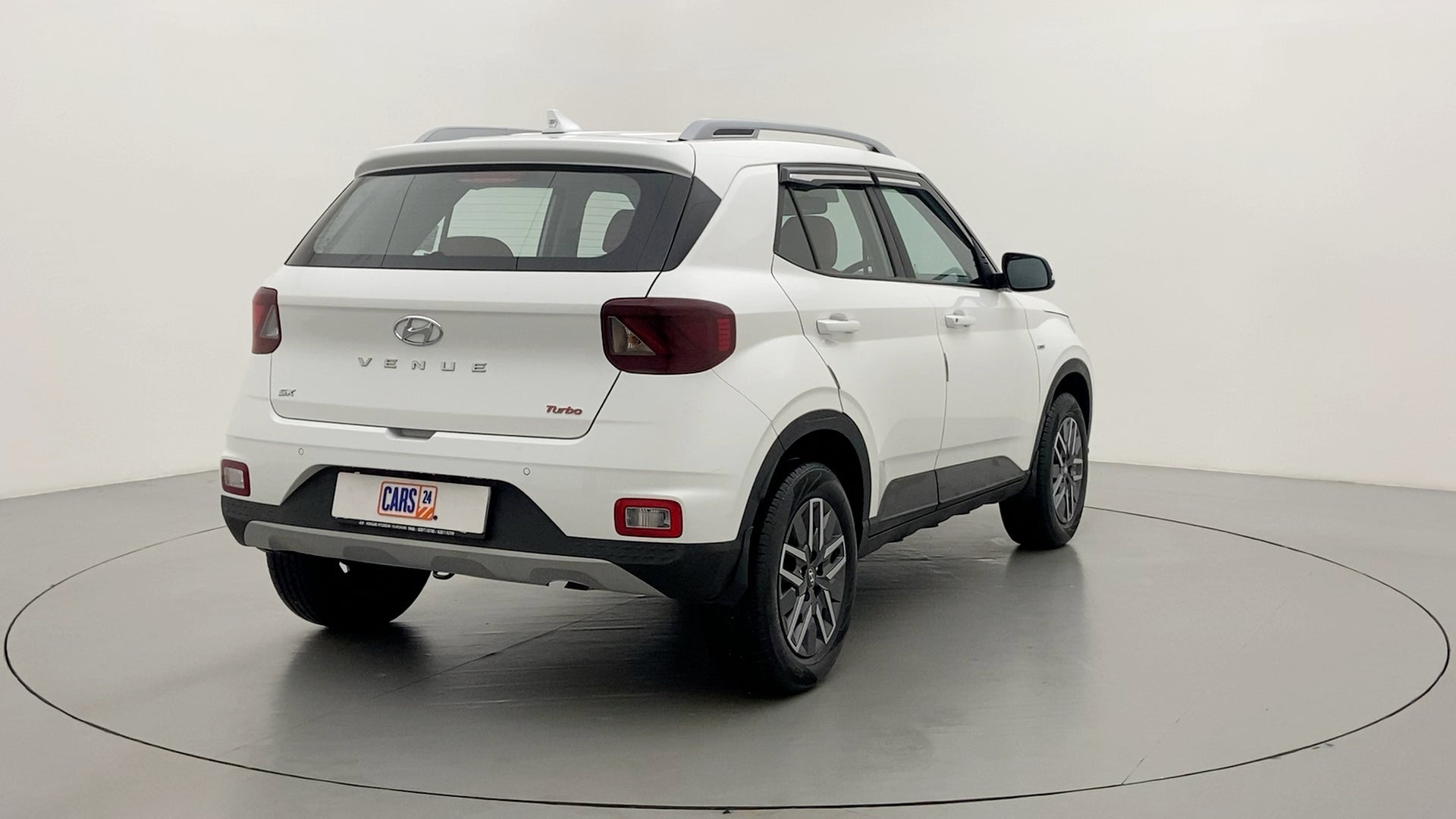 Rear three-quarter view of a Hyundai Venue SX Turbo