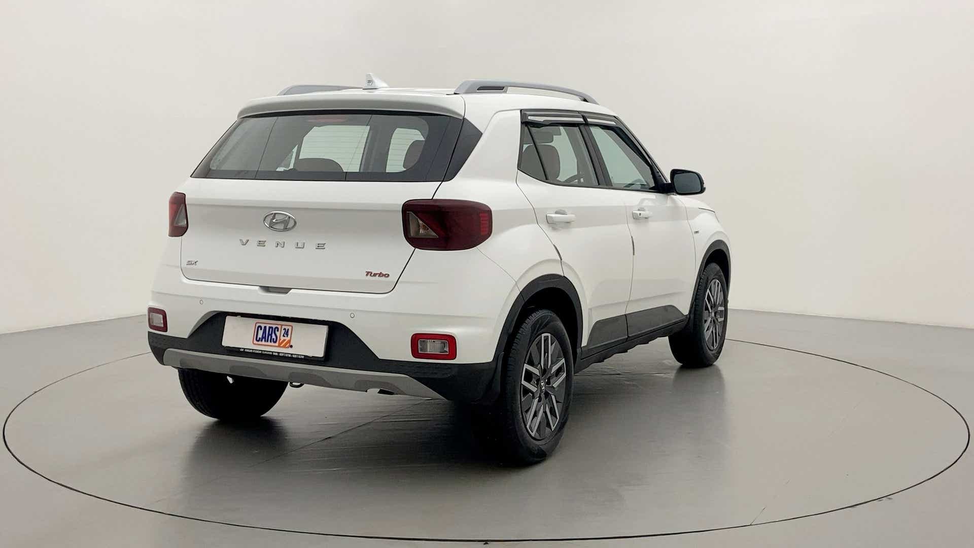 Rear three-quarter view of a Hyundai Venue SX Turbo