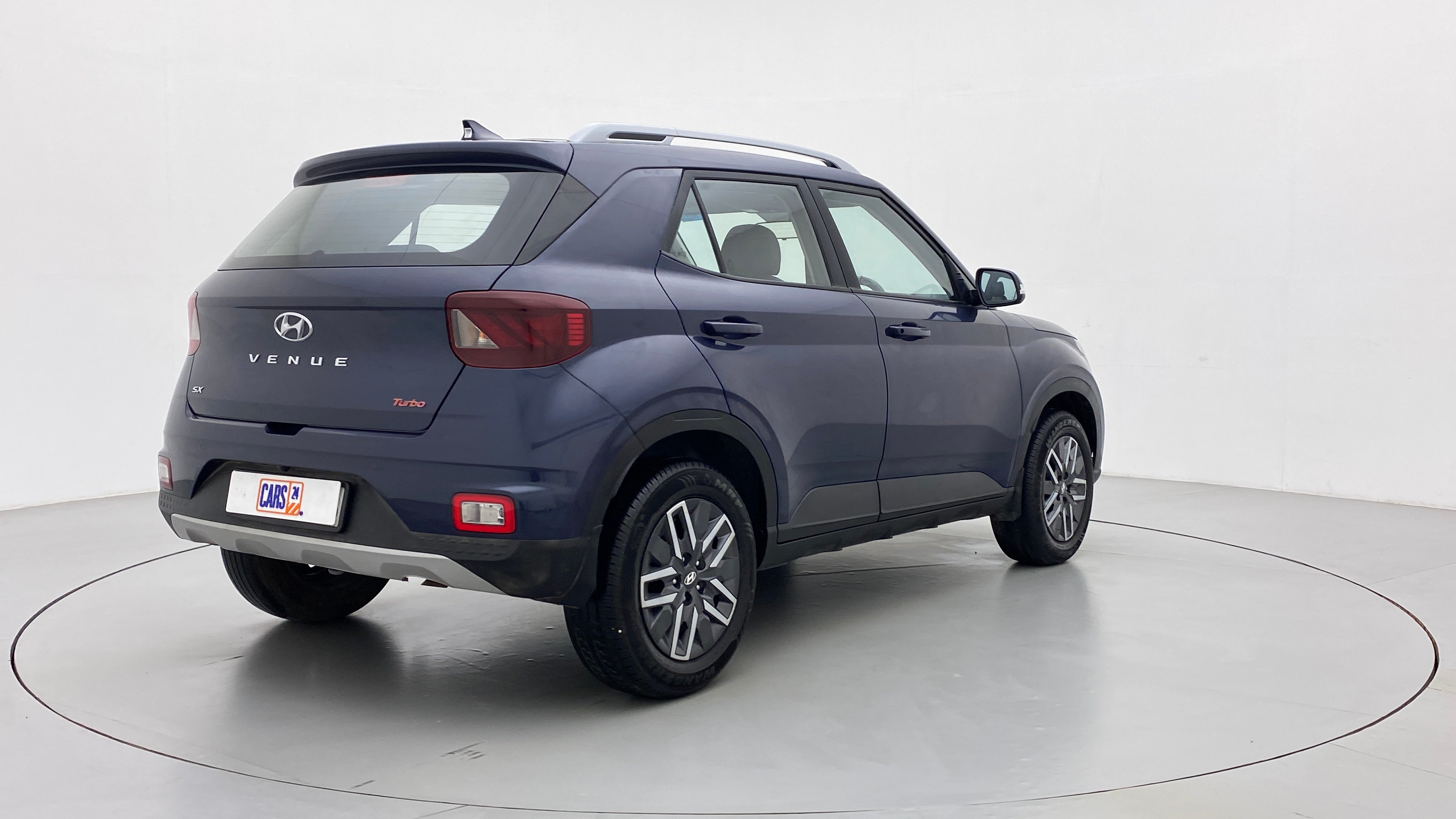 Rear three-quarter view of a Hyundai Venue SX Turbo